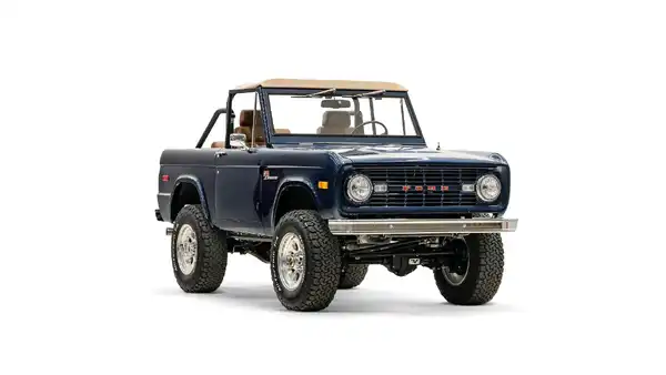1974 Swatter Blue Ford Bronco For Sale_6 Passenger Side Front 