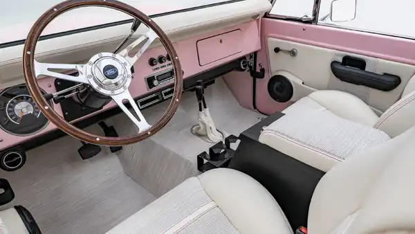 1968 Pink FOrd Bronco For Sale_ 14 15 Driver Side Interior