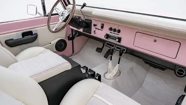 1968 Pink FOrd Bronco For Sale_18 Passenger Side Interior
