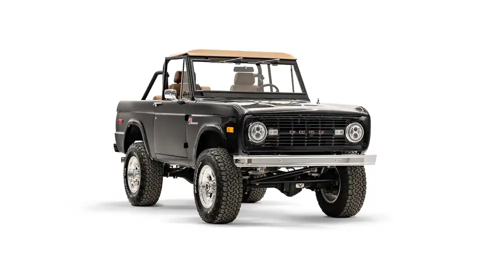 1975 Black Ford Bronco_6 Passenger Side Front 