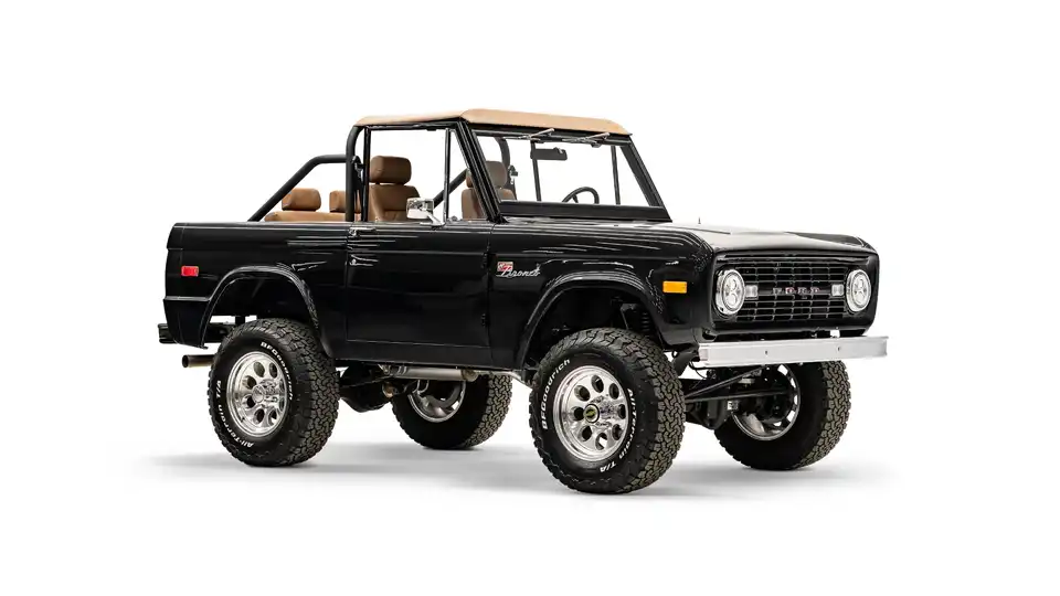 1975 Black Ford Bronco_7 Passenger Side Front  3.4