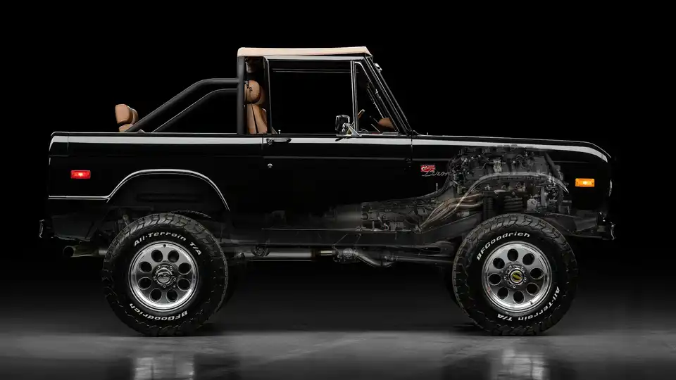 1975 Black Ford Bronco_28 V8 Coyote Engine