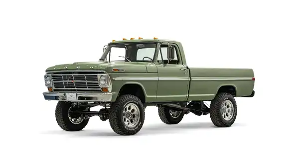 1972 Boxwood Green Ford F250 For Sale_3 Drivers Side Front 3.4