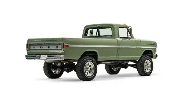 1972 Boxwood Green Ford F250 For Sale_9 Passenger Side Rear 3