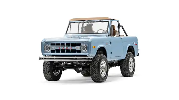 1971 Brittany Blue Ford Bronco_4 Drivers Side Front 