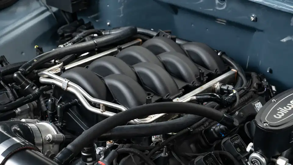1969 Velocity Gray Ford F250_28 V8 Coyote Engine