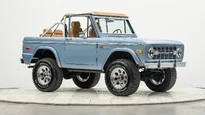 1974 Brittany Blue Ford Bronco For Sale_7 Passenger Side Front  3.4
