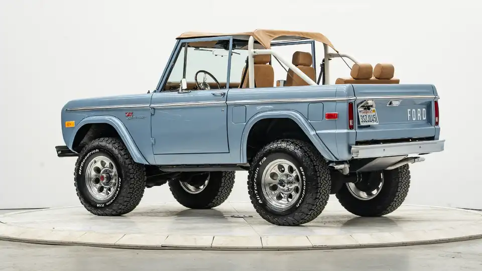 1974 Brittany Blue Ford Bronco For Sale_13 Driver Side Rear 3.4