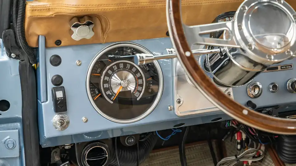 1974 Brittany Blue Ford Bronco For Sale_15 Dakota Digital Gauges