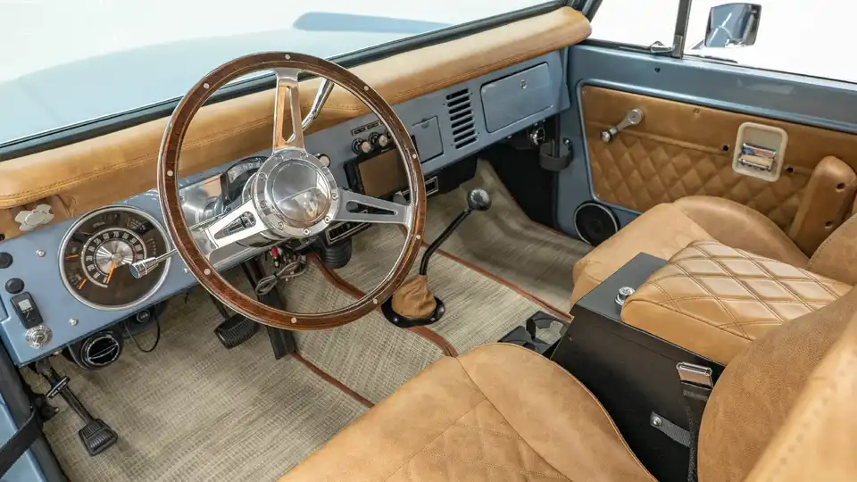 1974 Brittany Blue Ford Bronco For Sale_ 14 15 Driver Side Interior